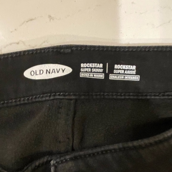 EUC Old Navy black denim size 16 with built in warm(fleece-like interior) - Picture 3 of 4